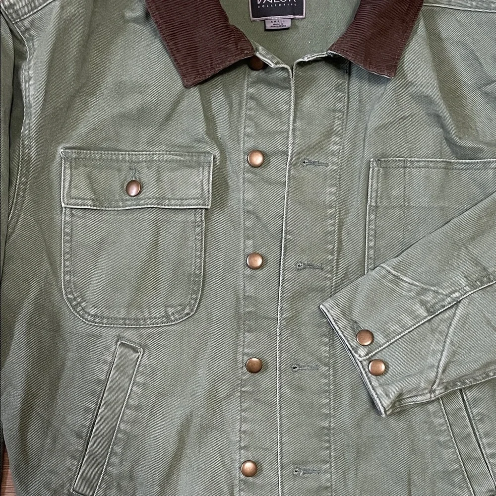 VALOR Men’s 100% Cotton Size Small Green Chore Jacket - Picture 3 of 8